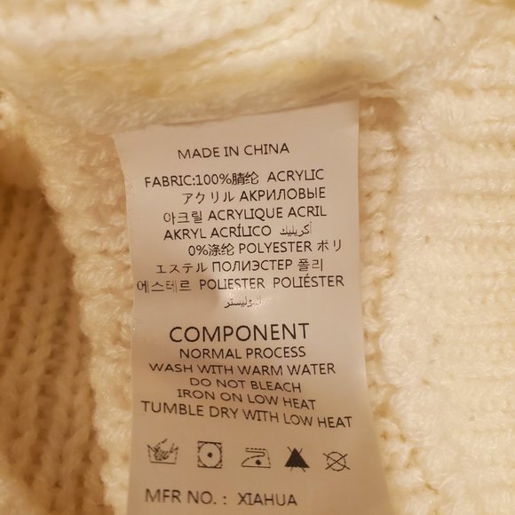 Ivory/cream colored off the shoulder sweater - Picture 3 of 6